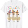 Cinco De Mayo Llama Sombrero Fiesta Graphic Print Cotton T-Shirt Casual Short Sleeve Tee