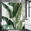 Tropical Banana Leaf Shower Curtain, Bathroom Decorative Shower Curtain, Waterproof Shower Curtain with Hooks