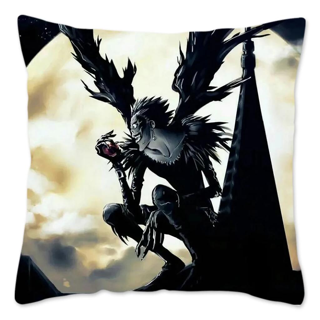 Anime DEATH NOTE Kissenbezug Heimdekoration Polyester Kissenbezug für Sofa Dekokissenbezug Resuable Funda Cojines 45x45