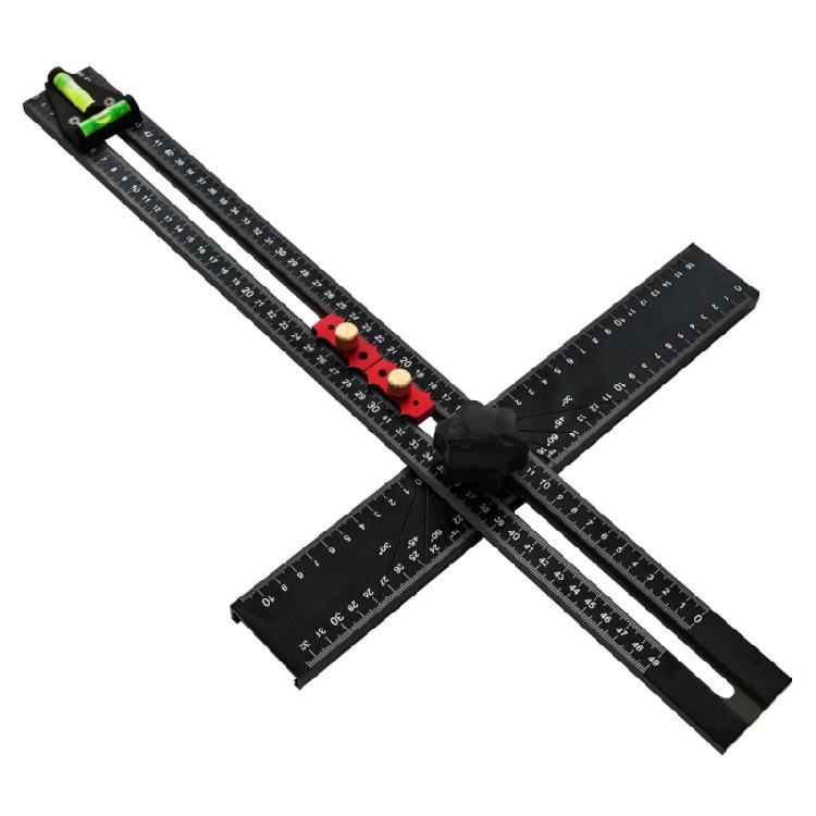 Столярный незаменимый Т-образный угольник 54 см, высокоточный инструмент из алюминиевого сплава для разметки, сверления, выравнивания с пузырьковым уровнем 1
