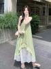 Stunning 2025 Summer French Niche Double-Layered Floral Mesh Dress for Women