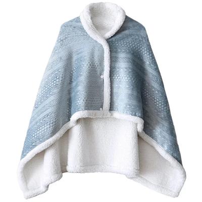 Soft Warm Coral Fleece Cape Blanket Winter Office Students Wearable Nap Blanket Multifunction Small Quilt Shawl Blankets