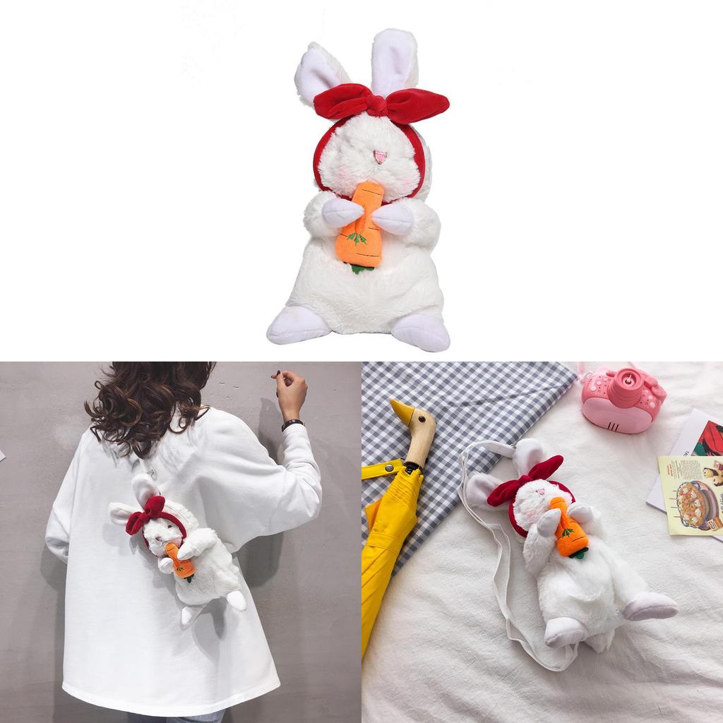 Plush Bunny Phone Bag With Zipper Closure For Daily Casual Wear