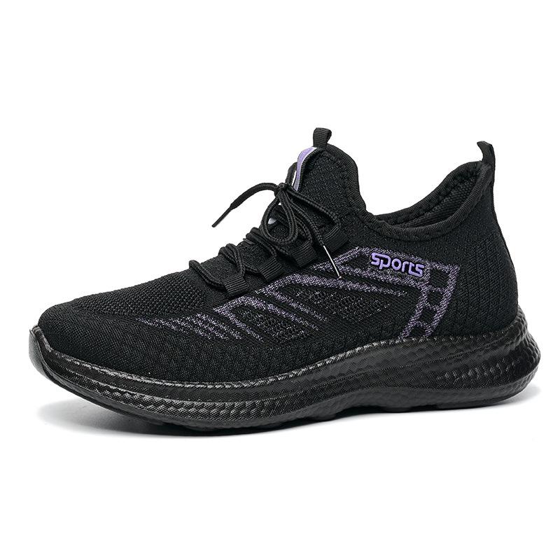 Special Spring And Summer Women'S Shoes Fashion Sports Light And Comfortable Soft Sole Elastic Fly-Woven Breathable Mesh Running Shoes