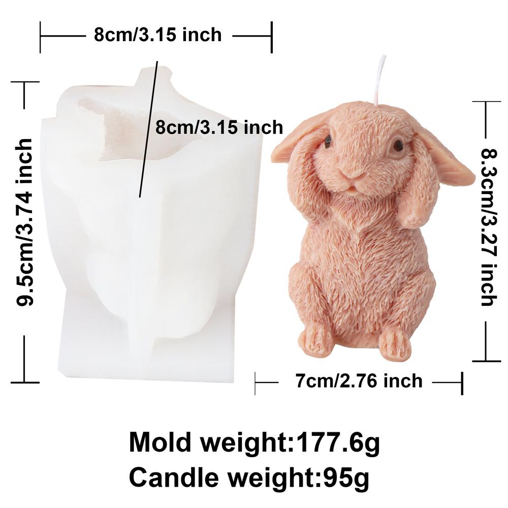 New Easter Rabbit Silicone Candle Mold DIY Bunny Gypsum Soap Mold Animal Resin Making Crafts Casting Molds Party Gift