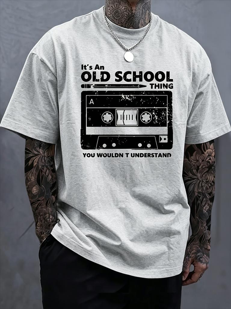 Summer Style Features Retro Tape Patterns This Highquality Fashionable Cotton Unisexs Tshirt Is Suitable for Any Casual Outfit