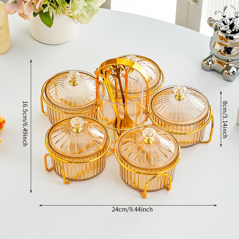 Transparent Dustproof Snack Tray with Lid for Living Room Coffee Table