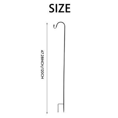 BHBL Shepherd Hooks Rust Garden Stake Outdoor Metal Plant Stand Hanger Bird Feeder Pole 120X10X1cm
