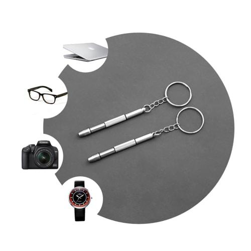 Mikankawa 4-in-1 Precision Eyeglass Screwdriver, Set of 2, for Adjusting Screws In Eyeglasses, Compatible with 2.6mm/2.4mm Hex, 1.7mm Minus, and 1.7mm