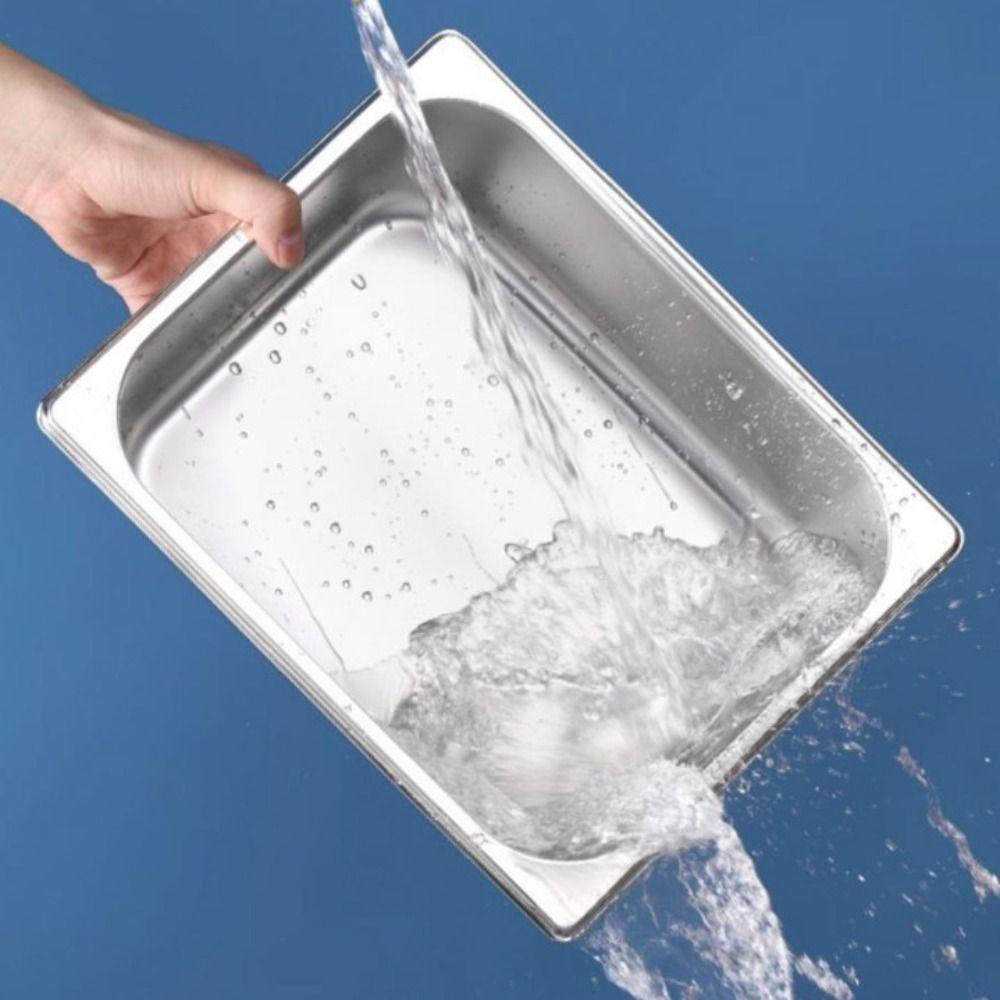 Stainless Steel Canteen Food Basin Rectangular Food Preparation Box Food Storage Box  Fruit