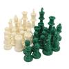 32PCS International Chess Pieces Green and White Chess Figures Felt Bottom Plastic Chess Figurine