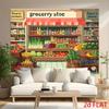 2D Cartoon Supermarket Backdrop Fruit Veggie Shop Photo Booth Background