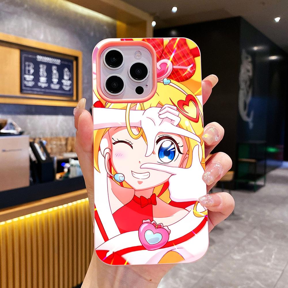 Sakura Uta Cure Idol Jelly Doppelschicht Rosa Handyhülle für iPhone 17 16 15 14 13 12 11 Air Pro Max Plus Schutz