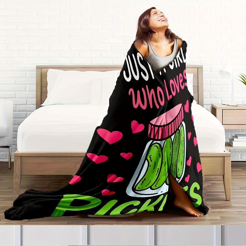 Festive Jam and Pickle Art Pattern Decorative Throw Blanket for Sofa, Bed, Living Room, and Home Decor Styling