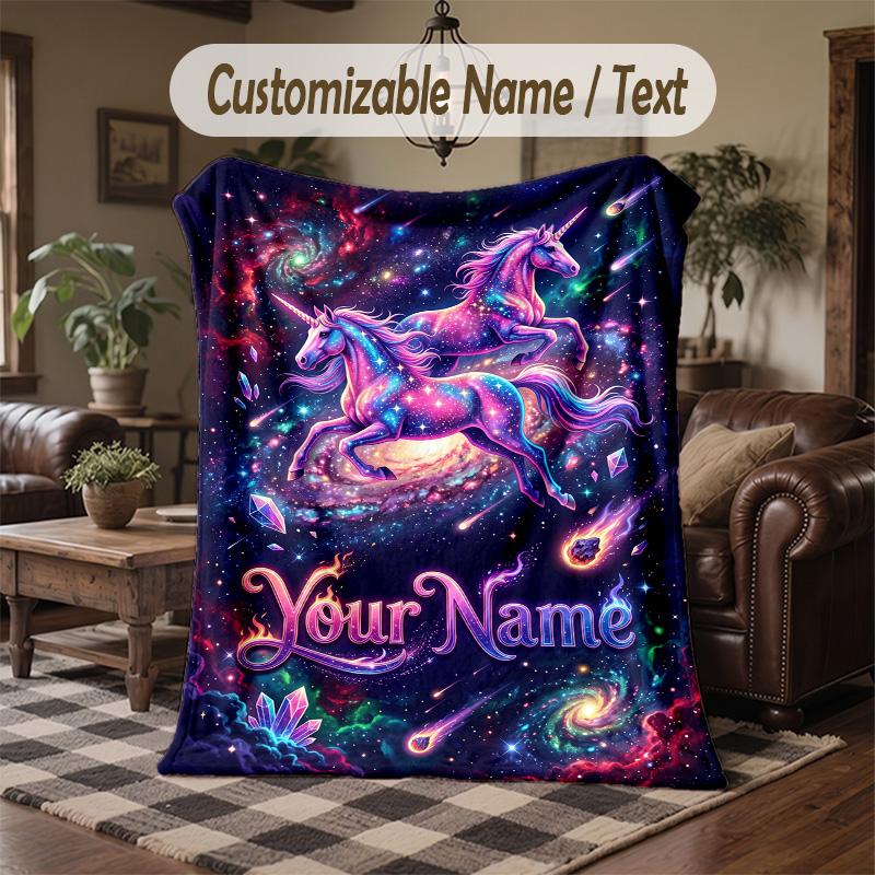 Underwater Sea Adventure Theme Throw Blanket Custom Name Text Personalized Blanket Soft Cozy Blanket for Home Sofa Bed