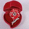 80th Anniversary Commemorative Brooch European Win Tribute Pin Flower Shape Badge with Enamel Petals for WWII Heroes