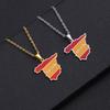 Hot-Selling Geometric Ethnic Style Stainless Steel Necklace with Spain Pendant for Couples