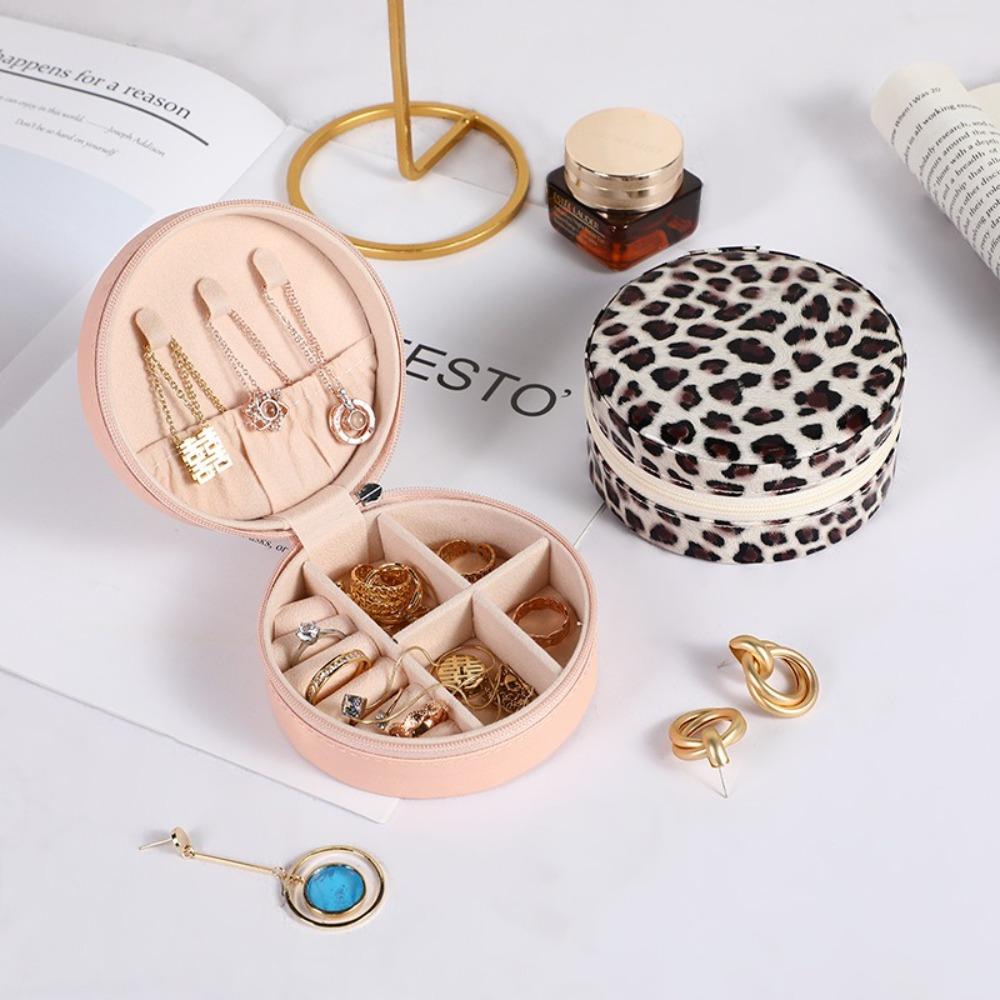 

Jewelry Organizer Jewelry Case Boxes Necklaces Earrings Rings Storage Box Round Jewelry Box Travel