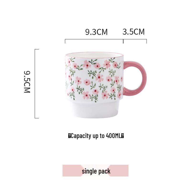 

Hand-Painted Floral Bone China Stackable Cups