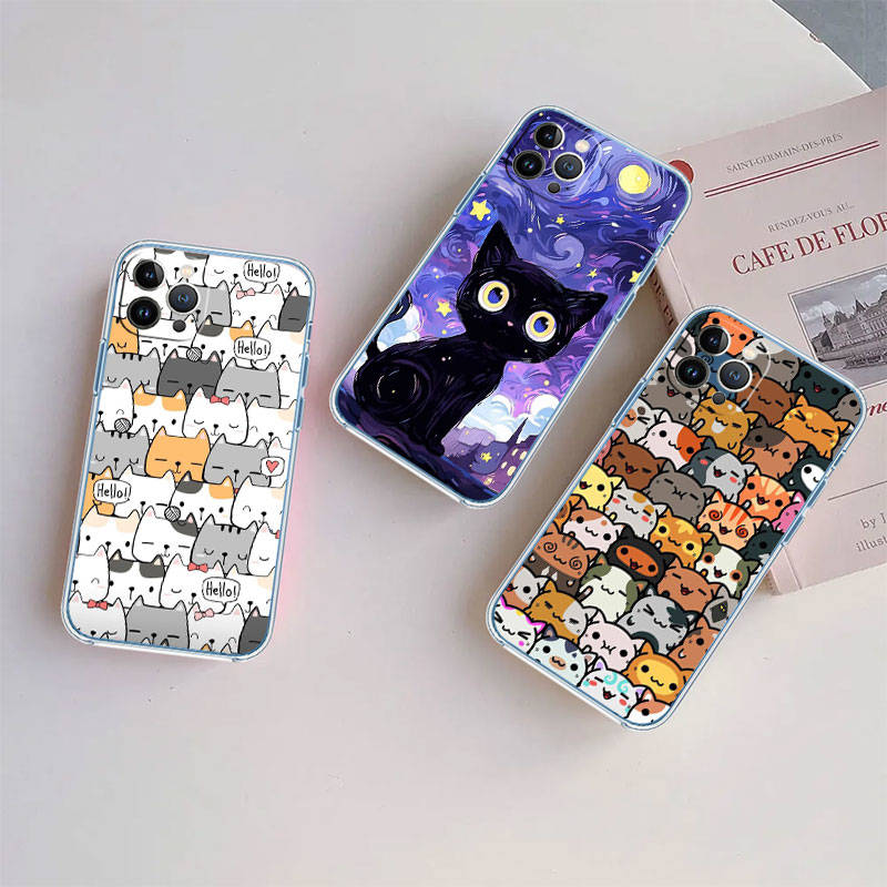 JO9 Kočka Kotě Mňau Pouzdro na telefon pro Motorola G34 G32 G31 G14 G84 G62 E32 G24 G72 G71 G73 G85 G200 G60S G60 G52 G51 G50 G42 G41 G32 G30
