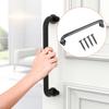 Cast Iron Sliding Barn Door Pull Handle Flush Mount Matte Black Finish for Gate Hardware and Stairs Grab Bar Application