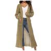 Modische, lässige, lange, knopflose, einfarbige Pullover-Cardigan-Jacke für Damen