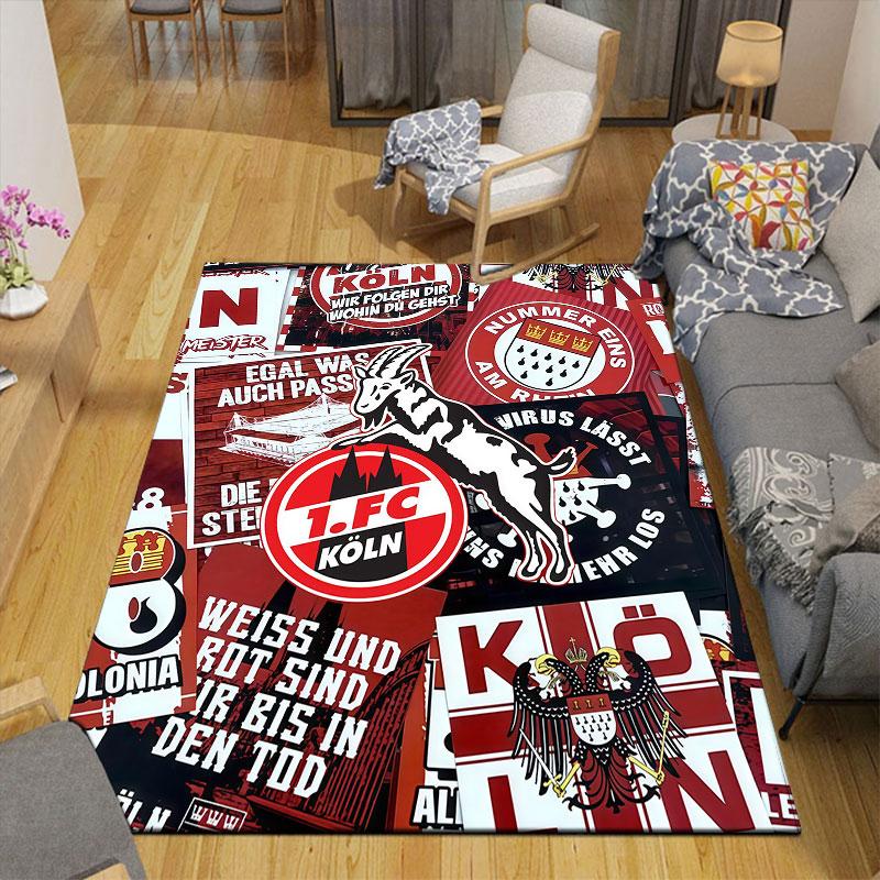 1. FC Cologne Flannel Printed Carpet, Home Sofa Decoration for Living Room & Bedroom, Non‑Slip Play Flannel Floor Mat for Game Room