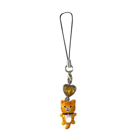 1/6Pcs Keychain Heart Cat Styling Design Keyring Phone Decoration Kitty Phone Charm Multifunctional Charm Key Holder