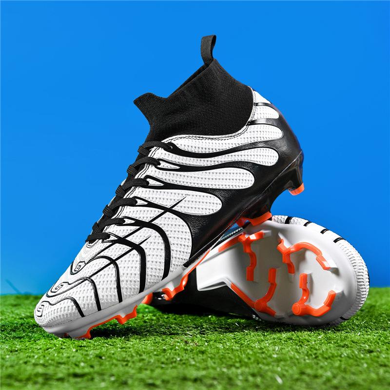 Overseas men's and women's high-top breathable football shoes indoor/outdoor sports shoes straight hair