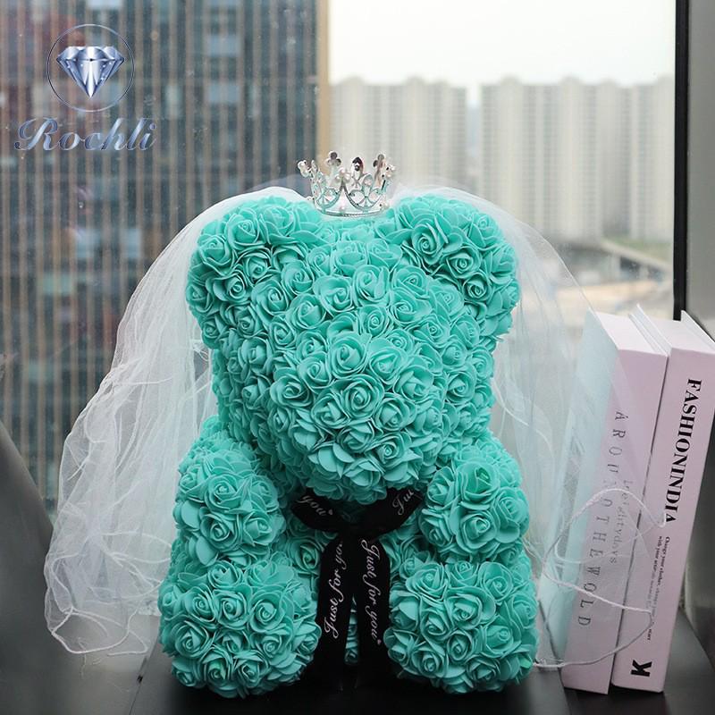 Eternal Flower Crown & Veil: Rose Bear Gift Box for Birthdays, Valentine's, Qixi, & Christmas