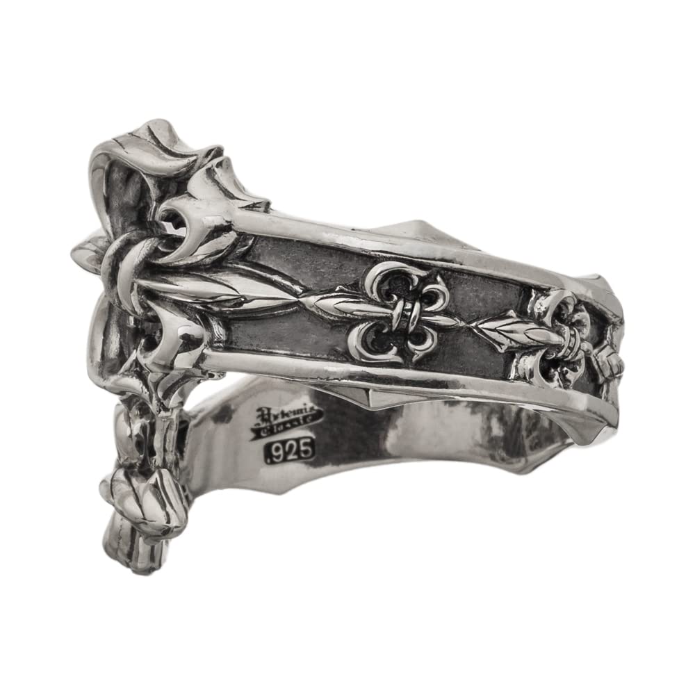 Artemis Classic Spear Fleur de Lys Silver Ring Silver Brand Silver Ring Ring, ACR0294, Men's Accessories, Jewelry,