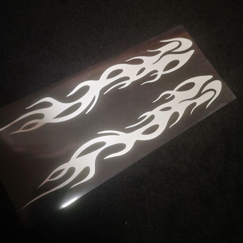2PCS Interesting Flame Shape Motorcycle Decals Reflective Flame Stickers Waterproof Car Sticker Decals Motorcycle Accessories