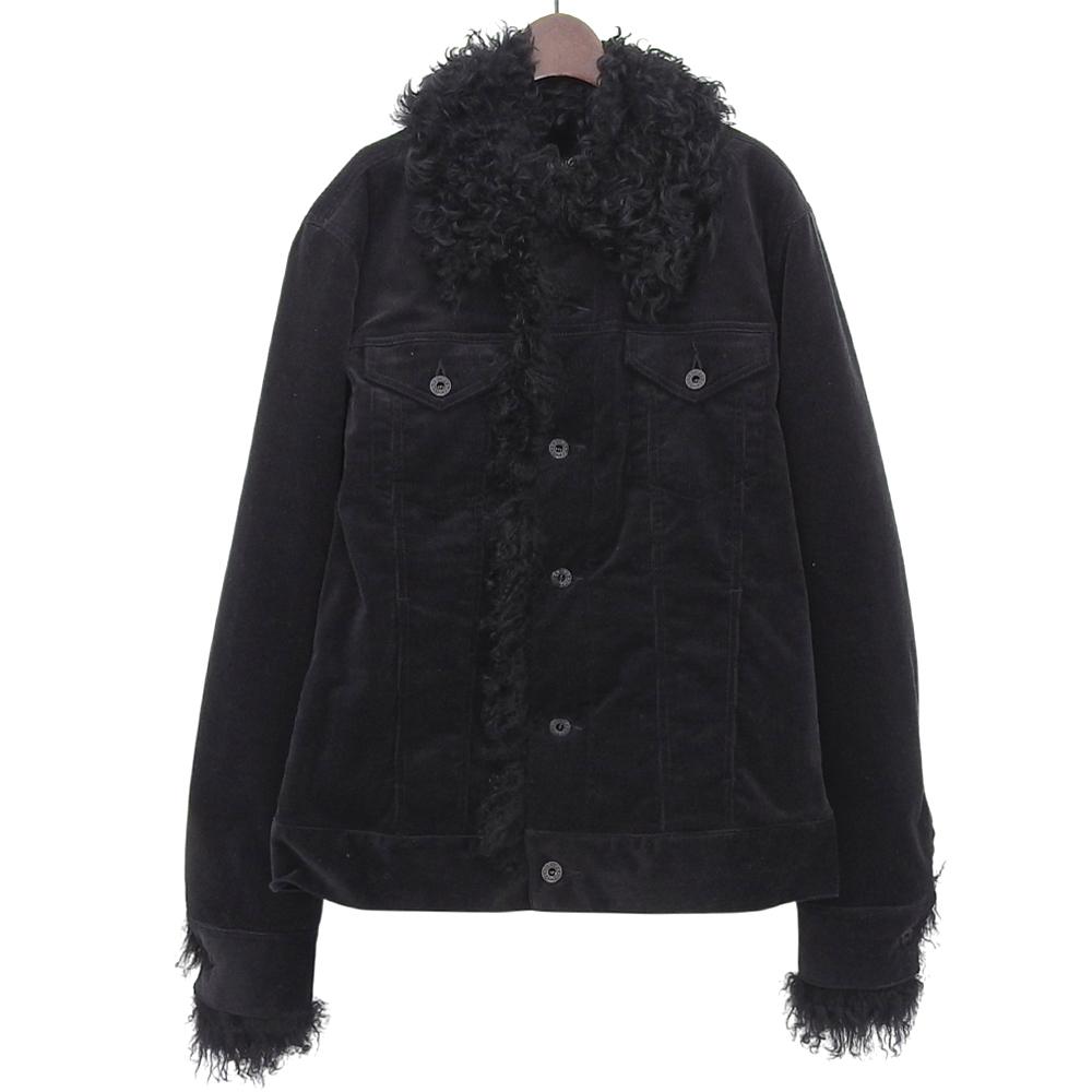 Rags McGREGOR Excellent Condition Rabbit Fur Corduroy Jacket for Men, Black, Size L, 211133604 Jacket L blackUsed