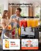 Commercial Beverage Dispenser 2 Tanks 18 L / 19 QT Per Tank, Stainless Steel Juice Dispenser, Ice Tea Drink Machine with 7 to 12 Cooling Temperature,