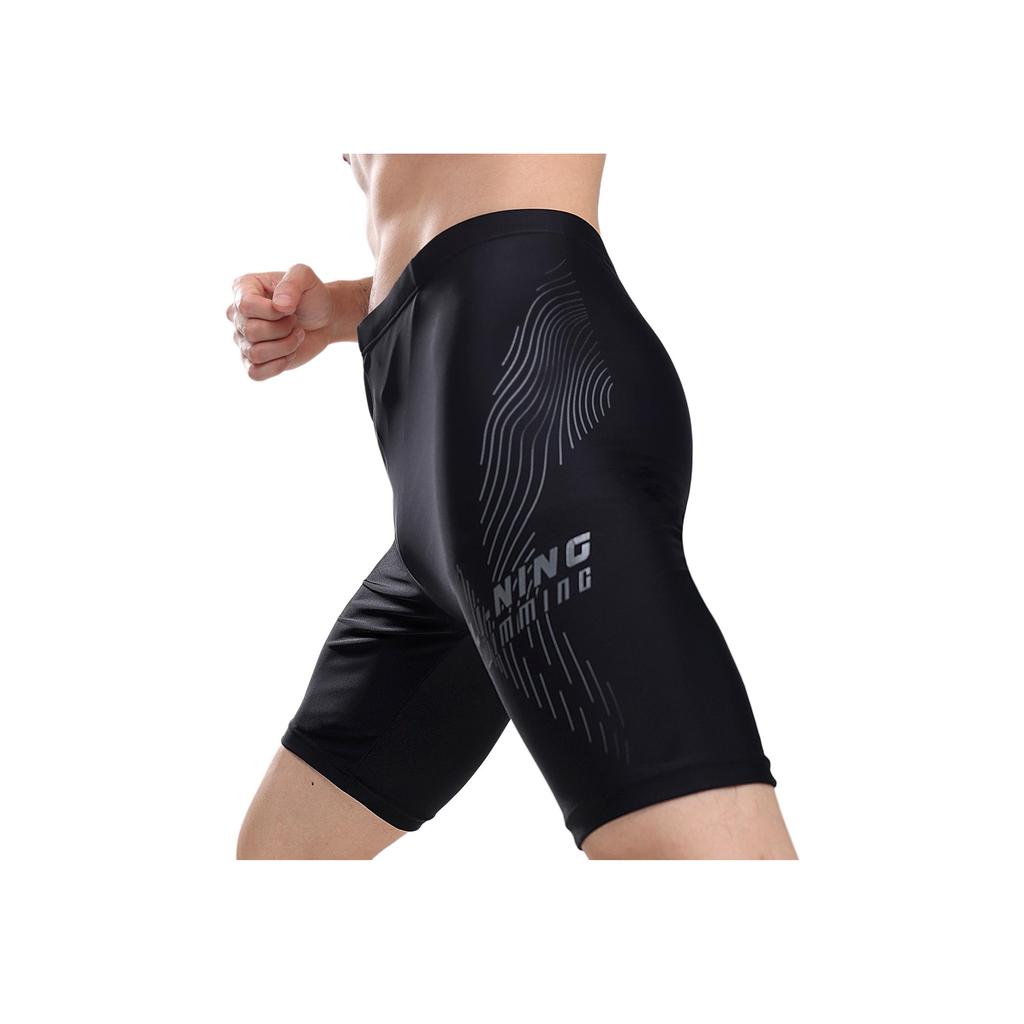 Li-Ning Comfortable Versatile Letter Swim Trunks Men Swimwear Black LNKW028-1