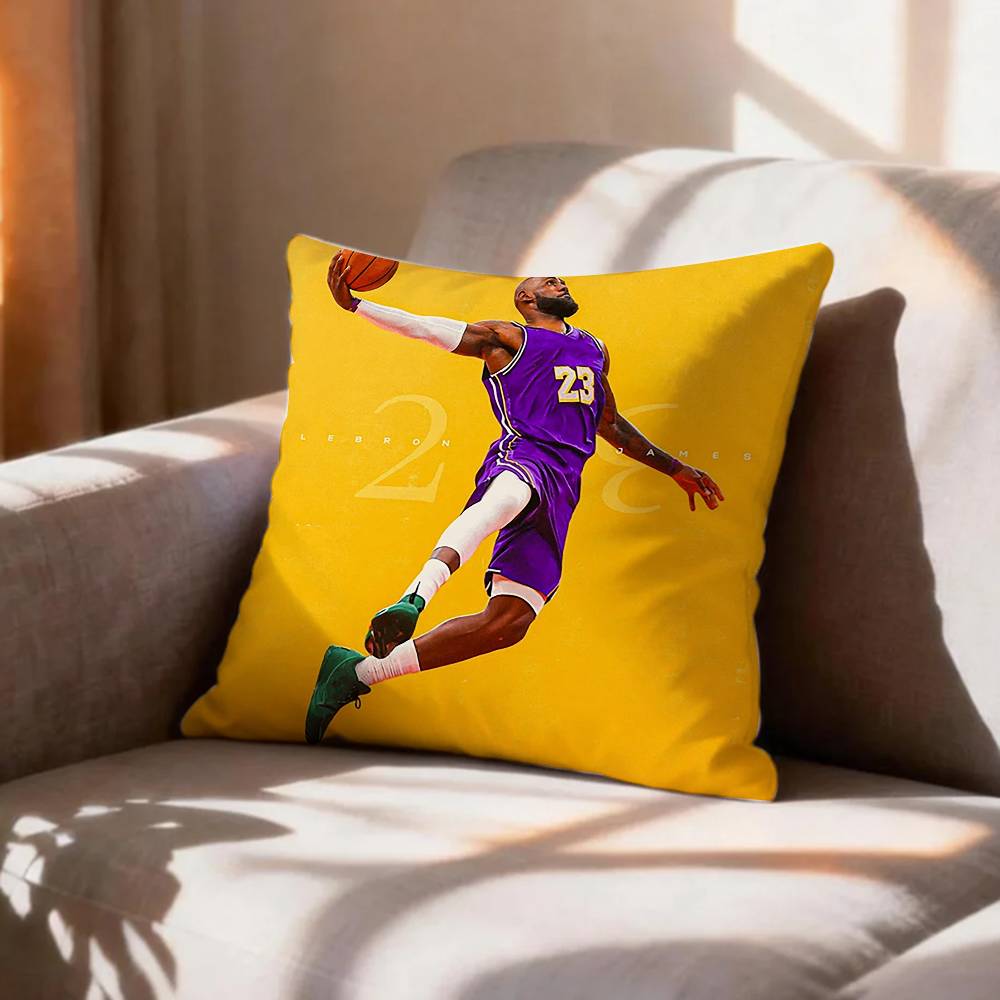 POP Basketball Player LLeBron James Pillow Case Pattern Printed Pillowcase For Living Room Sofa Cushion Cover