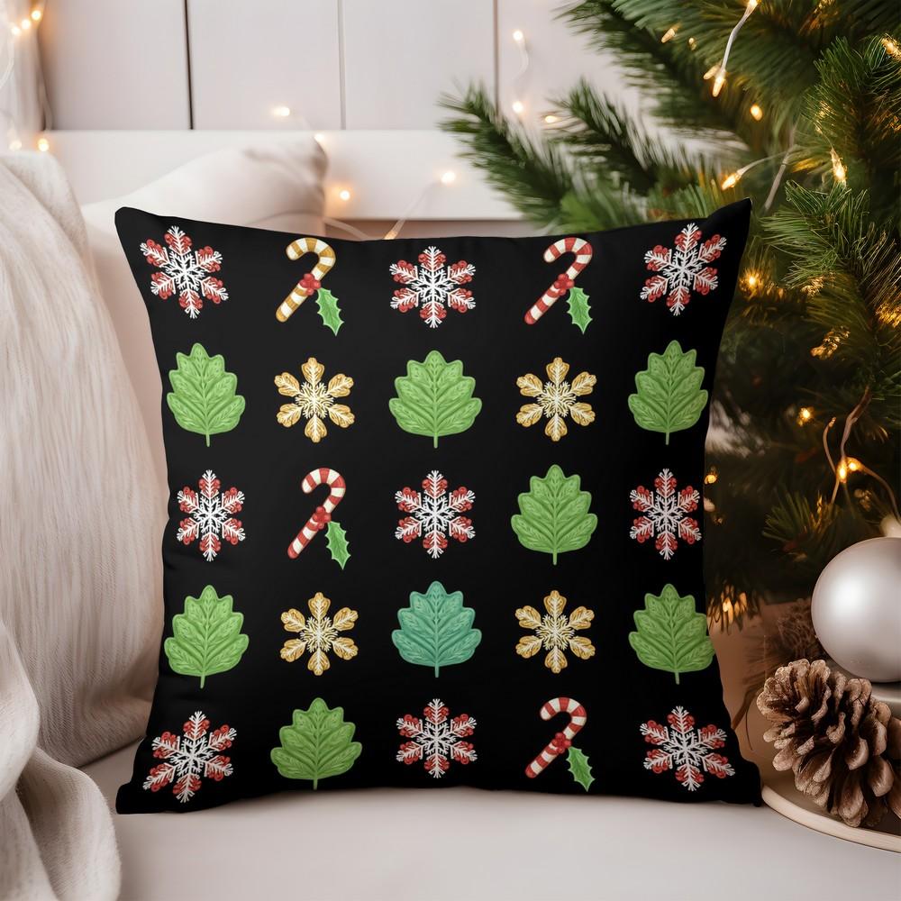 Home Decor Adorable Snowflake Llama Pillow Cover Pattern Cushion Cover Suitable for Sofa Bedroom Car Pillow Cover