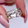 Classic Copper Alloy Zircon Ring Ladies Jewelry Wedding Promise Party Gift