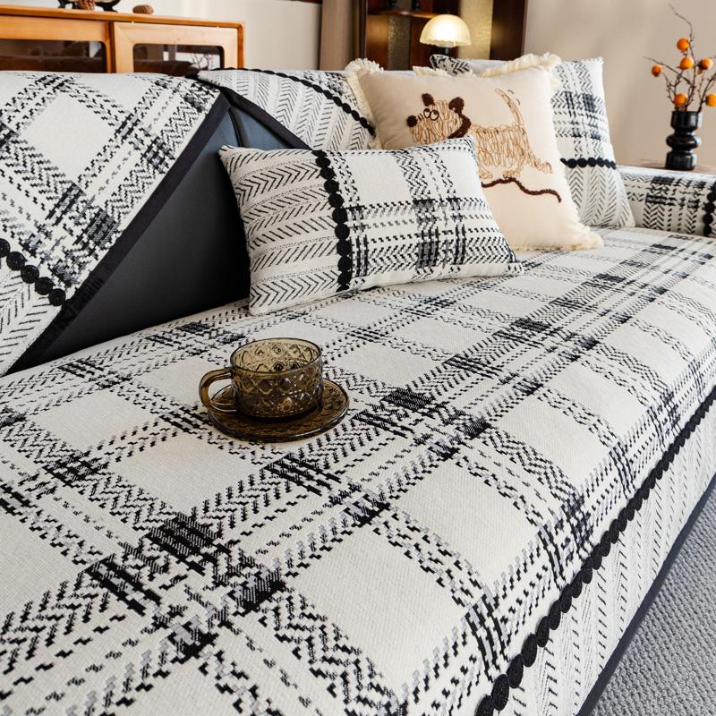 Chenille Sofa Cover Seat Cushion Non-slip Splicing Jacquard Couch Cover Sofa Towel Modern Light Luxury Universal Sofa Protection
