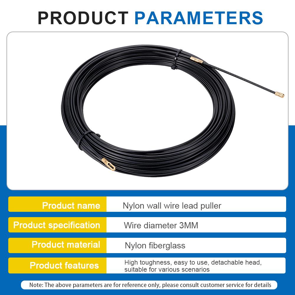 3mm Electric Cable Gland Threading Device 5/10/20/30/50M Nylo Cable Wire Threader Puller Lead Construction Electrician Hand Tool