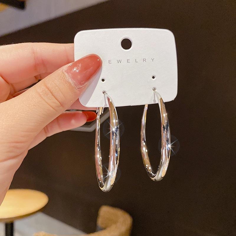 Luxury Female Big Round Hoop Earrings For Women Zircon Stone Earrings Trendy Fashion Wedding Jewelry Gift