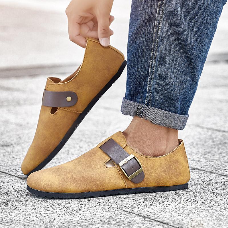 Solid - Colored Men's Suede Casual Shoes Light And Comfortable Flat Shoe Fashionable Soft - Soled Casual Shoe Daily Office Shoes