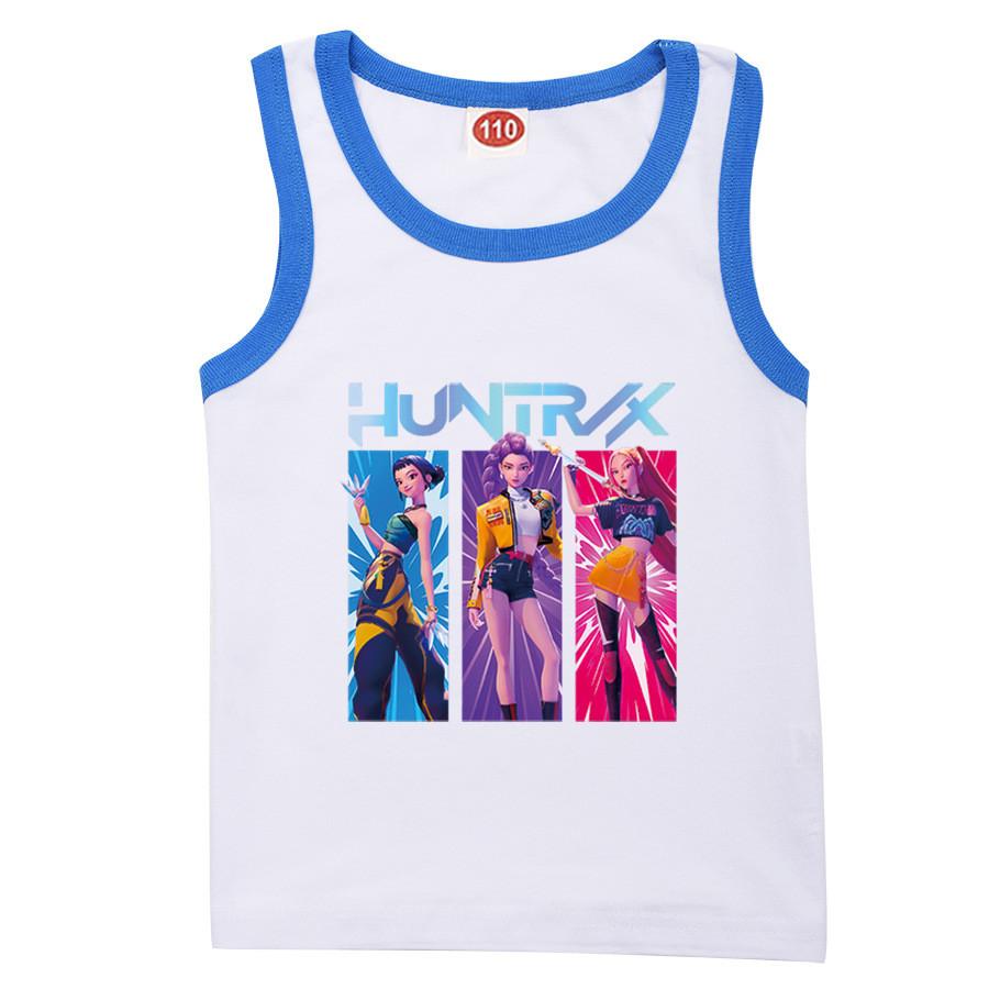 

Девочки Аниме Мультфильм K-POP Руми Принт Безрукавная Майка Детская Футболка из Хлопка с Круглым Вырезом Летняя 170cm синий