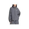 adidas Originals Logo Streifen Bequeme Zip-Up Stehkragen Jacke Damen Jacke Dunkelgrau JY8879