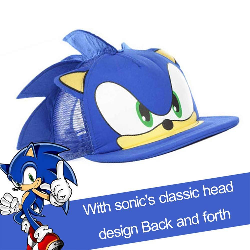 Sonic The Hedgehog Printing Baseball Adjustable Cap for Boys Girls, Blue