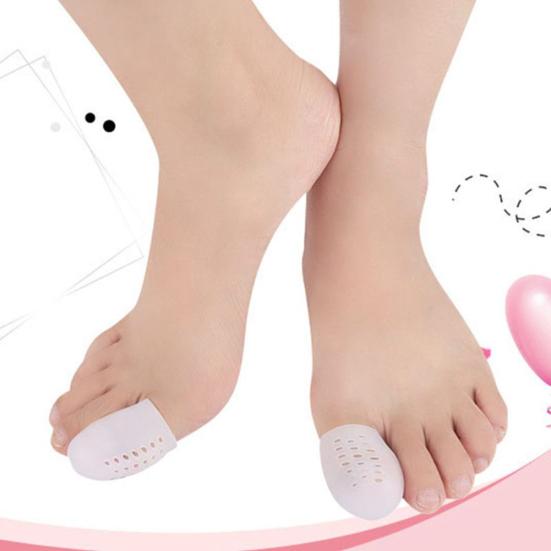 

Soft Breathable Toe Protector with Hole High Heels Pain Relief Finger Cover білий