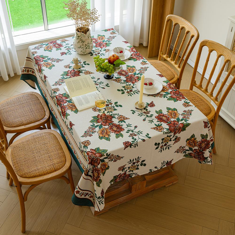 Thickened Classical Ethnic Retro Pattern Rectangular Tablecloth Household Dining Table Cloth Living Room Coffee Table Cover Towel