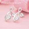 925 Sterling Silver Luxury Exquisite Note Zircon Stud Earrings for Women Fashion Gifts Jewelry Wedding Party Accessories