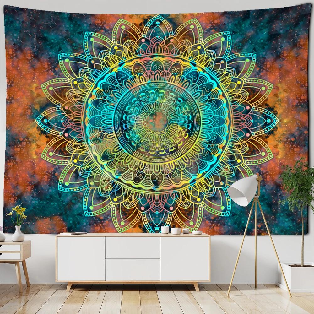 Starry Sky Mandala Tapestry Wall Hanging Psychedelic Witchcraft Abstract Hippie Tapiz Bohemian Home Decor