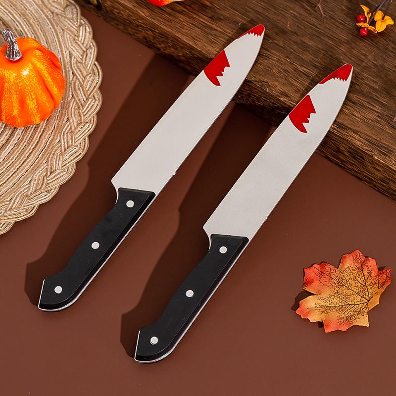 Accessoires Décoratifs d'Halloween Simulés Horreur Sanglants Plastique Couteaux Aiguisés Poignards Farce Performance de Soirée Dansante